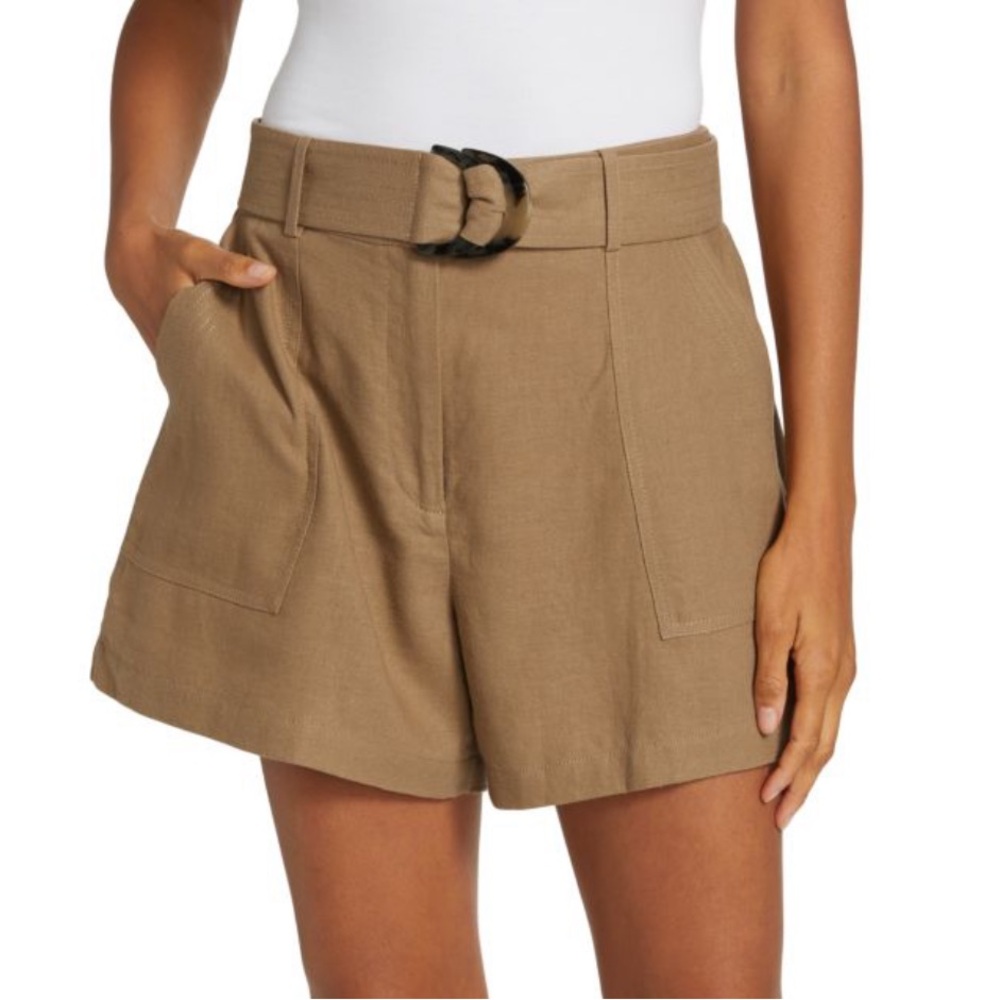 Jonathan Simkhai Sutter Linen Blend Belted Cargo Shorts
